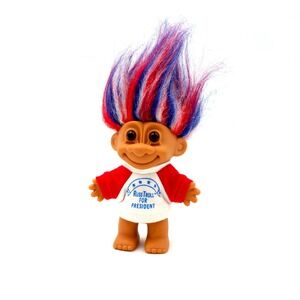 Vintage‎ 1990s Russ Troll Russ Troll for President T-Shirt Red White & Blue Hair